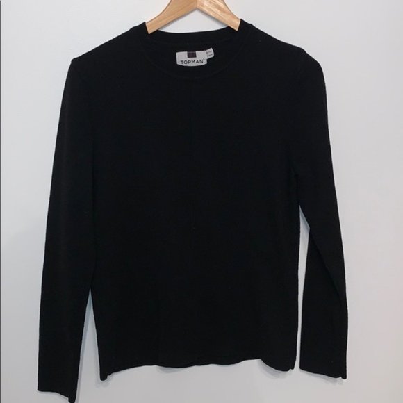 Topman Men's Black Crewneck Sweater Size M - Picture 1 of 4